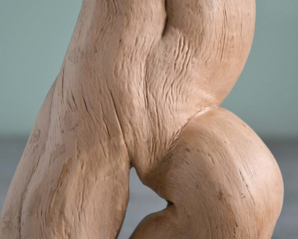 Sculpture naturelle en bois brut de l'artiste et sculpteur français Frédéric Ansermet.