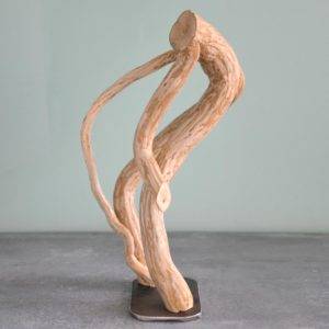 Sculpture naturelle en bois brut de l'artiste et sculpteur français Frédéric Ansermet.