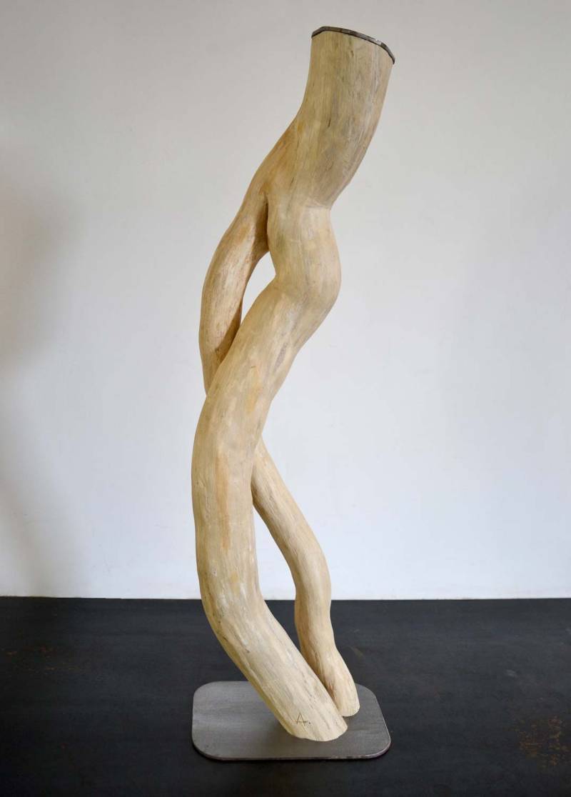 Sculpture naturelle en bois brut de l'artiste et sculpteur français Frédéric Ansermet.