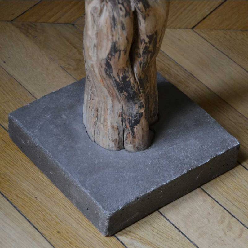 luminaire design en bois flotté incrusté de led, pièce unique