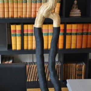 Sculpture bois naturel entouré de cordage polyamide