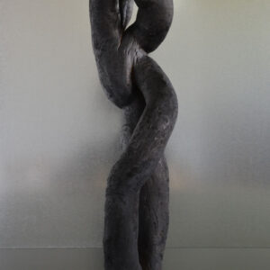 Sculpture en bois brulé par l'artiste Frédéric Ansermet.