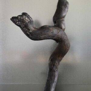 Sculpture en bois brulé par l'artiste Frédéric Ansermet.